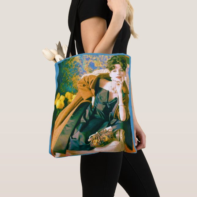 1950s fashion portrait print tote bag (Close Up)