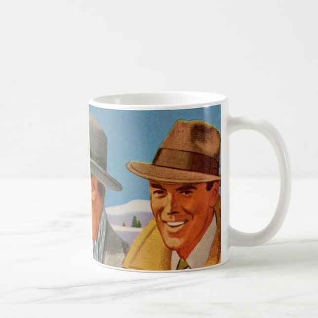 1950s fedora wearing trio coffee mug (Right)