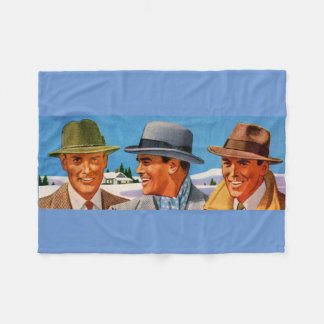 1950s fedora-wearing trio fleece blanket