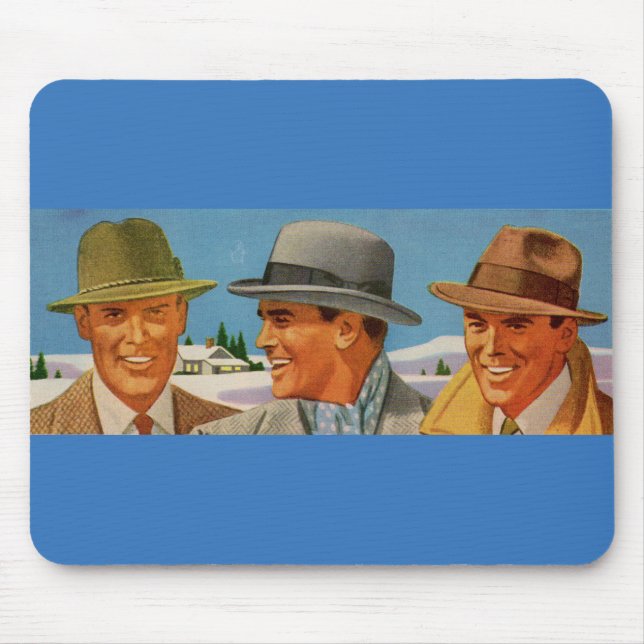 1950s fedora wearing trio mouse pad (Front)