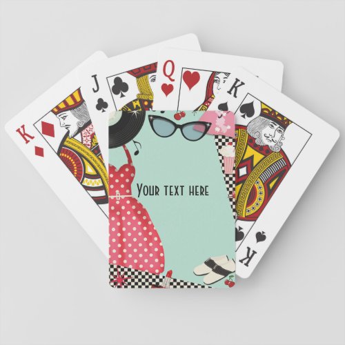 1950s Fifties Dress Up Retro Vintage 50s Custom Playing Cards