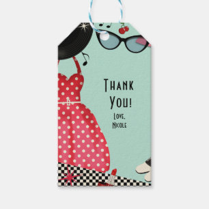 1950's Fifties Dress Up Retro Vintage Party Favor Gift Tags
