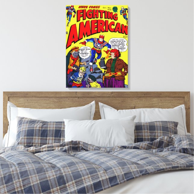 1950's Fighting American Canvas Print  (Insitu(Bedroom))