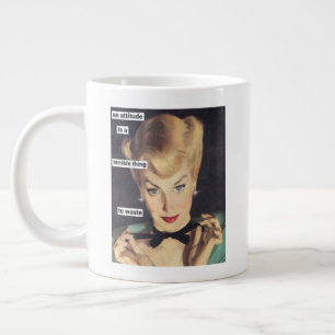 1950s Funny Retro Housewife with Sass Giant Coffee Mug
