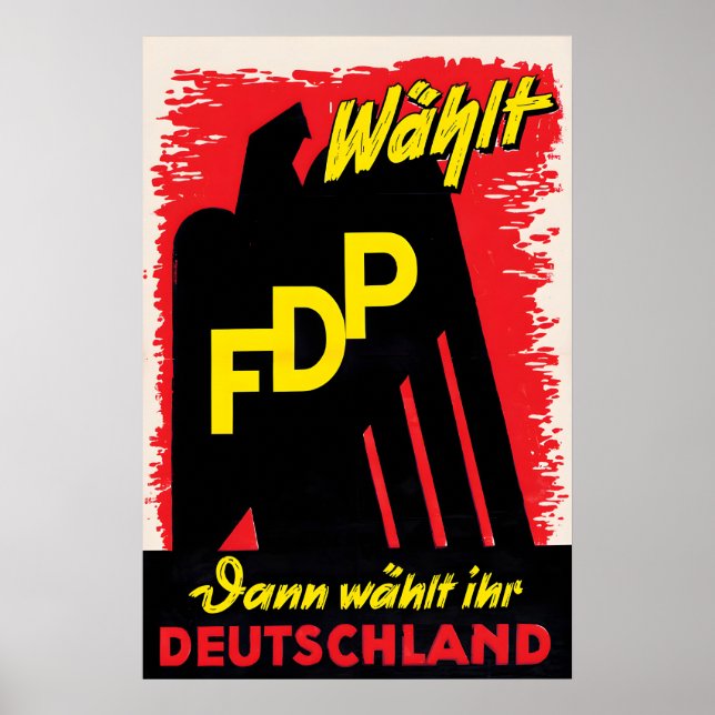 1950s German Election Poster Vote FDP. Then you (Front)