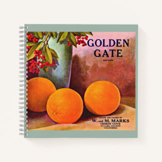 1950s Golden Gate Brand orange crate label Notebook