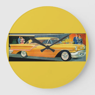 1950s golden Rocket 88 Oldsmobile Large Clock