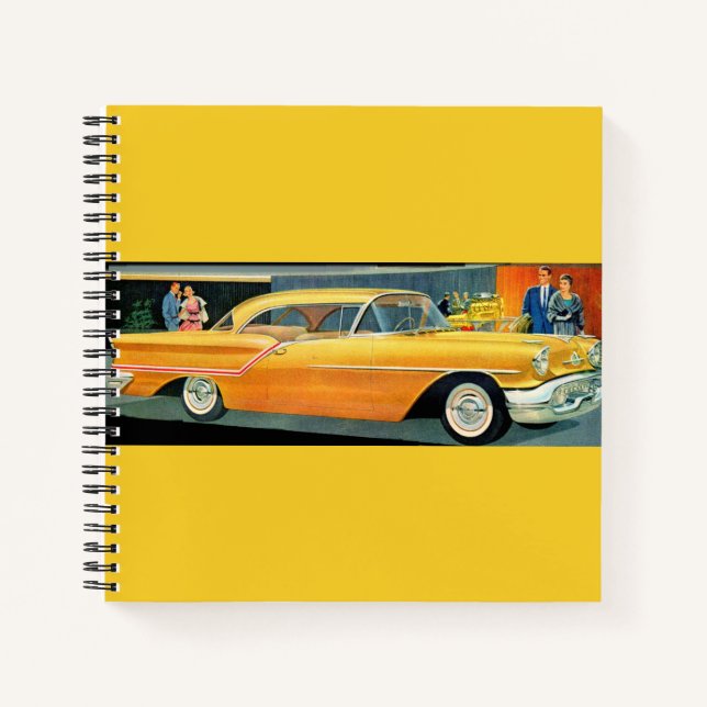 1950s golden Rocket 88 Oldsmobile Notebook (Front)