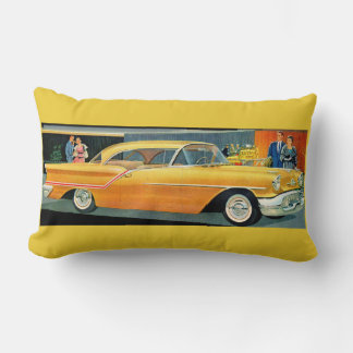1950s golden Rocket 88 Oldsmobile print Lumbar Pillow