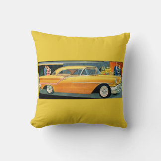 1950s golden Rocket 88 Oldsmobile print Throw Pillow