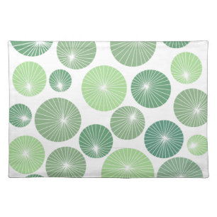 1950s Green Pinwheels Cloth Placemat