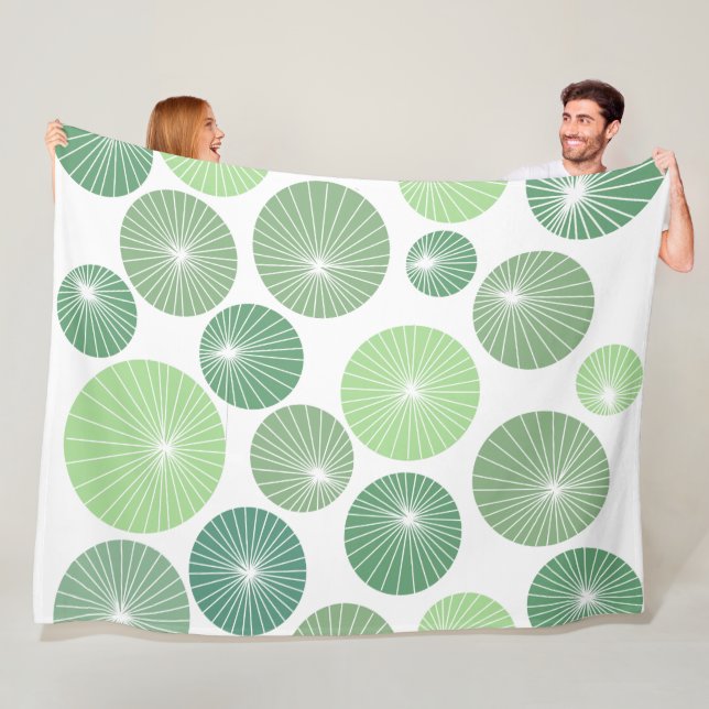 1950s Green Pinwheels  Fleece Blanket (In Situ)