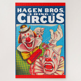 1950s Hagen Brothers Circus poster Jigsaw Puzzle
