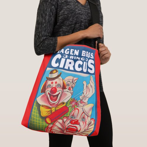 1950s Hagen Brothers Circus poster print Crossbody Bag