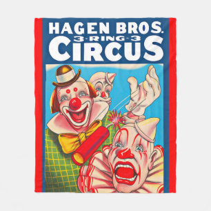 1950s Hagen Brothers Circus poster print Fleece Blanket
