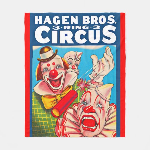 1950s Hagen Brothers Circus poster print Fleece Blanket