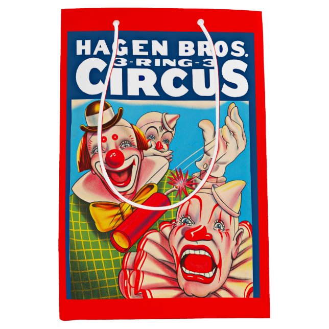 1950s Hagen Brothers Circus poster print Medium Gift Bag (Front)