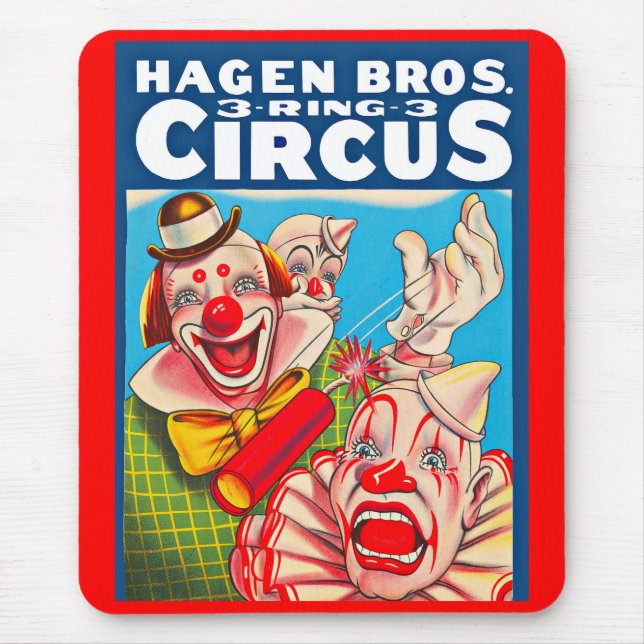 1950s Hagen Brothers Circus poster print Mouse Pad (Front)