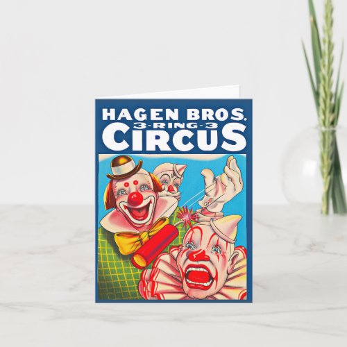 1950s Hagen Brothers Circus poster print Note Card
