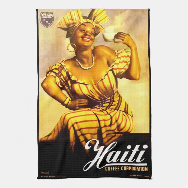 1950s Haiti Coffee Corporation ad Kitchen Towel (Vertical)