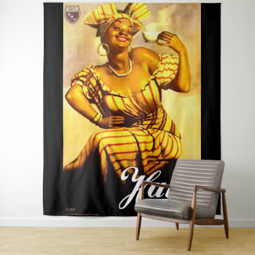 1950s Haiti Coffee Corporation ad print Tapestry