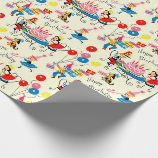 1950s Happy Birthday Wrapping Paper Mid Century