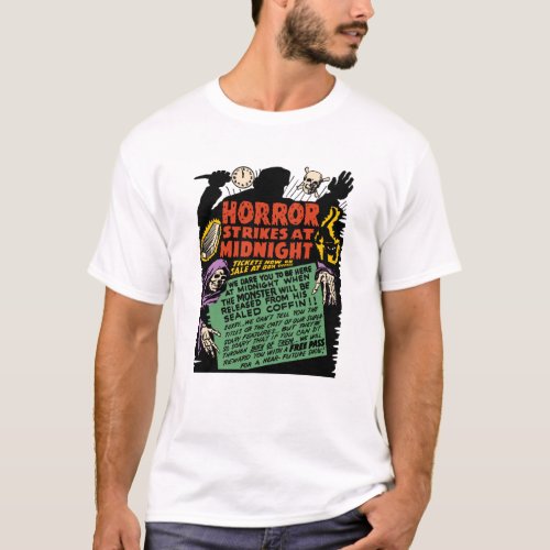 1950s Horror Strikes at Midnight T_Shirt