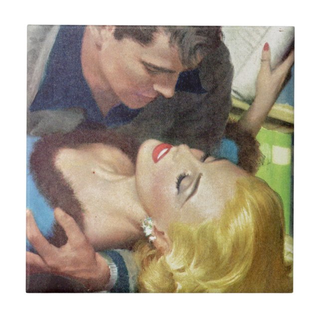 1950s hot romance ceramic tile (Front)