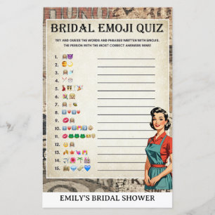 1950's Housewife Bridal Shower Game