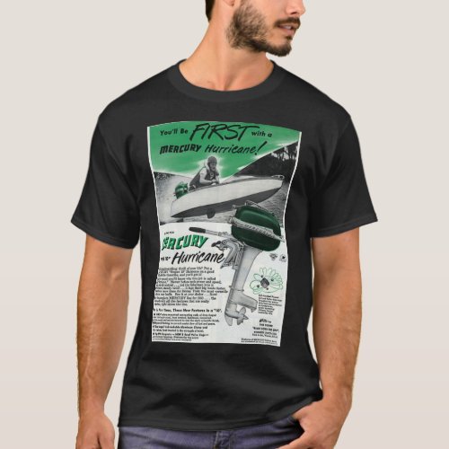 1950s Hurricane Outboard Boat Engine T_Shirt