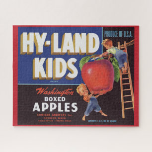 1950s Hyland Kids Washington Apples label Jigsaw Puzzle