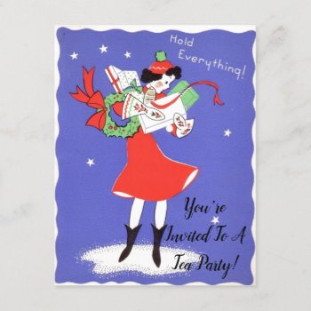1950s Inspired Holiday Tea Party Invitation by SharCanMakeit at Zazzle