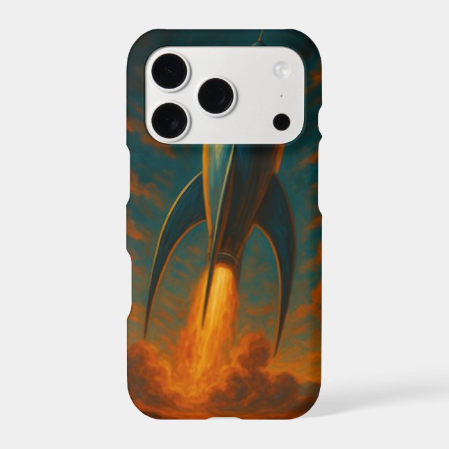 1950s inspired rocket ship  iphone case (Back)