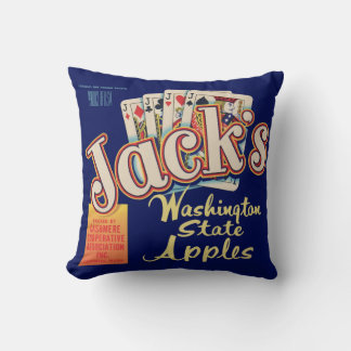 1950s Jack’s Washington State Apples crate label Throw Pillow