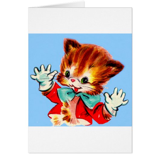 1950s jazz hands kitten cards (Front)