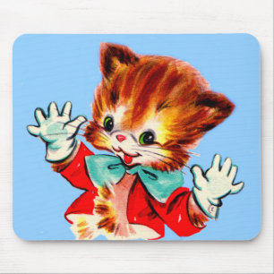1950s jazz hands kitten mouse pad