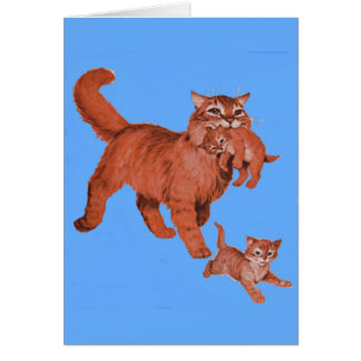 1950s kitty cat mama and little kittens cards