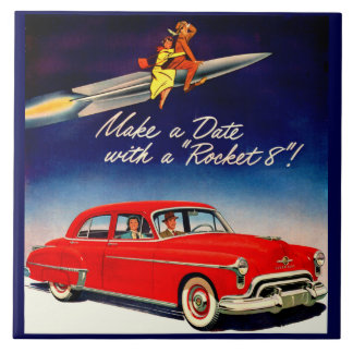 1950s Make a date with Rocket 8 Ceramic Tile
