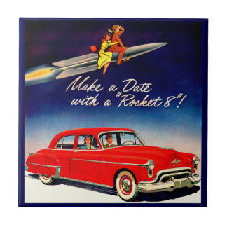 1950s Make a date with Rocket 8 Ceramic Tile
