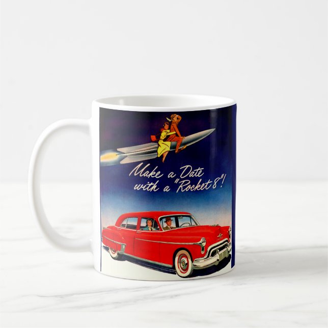 1950s Make a date with Rocket 8 Coffee Mug (Left)