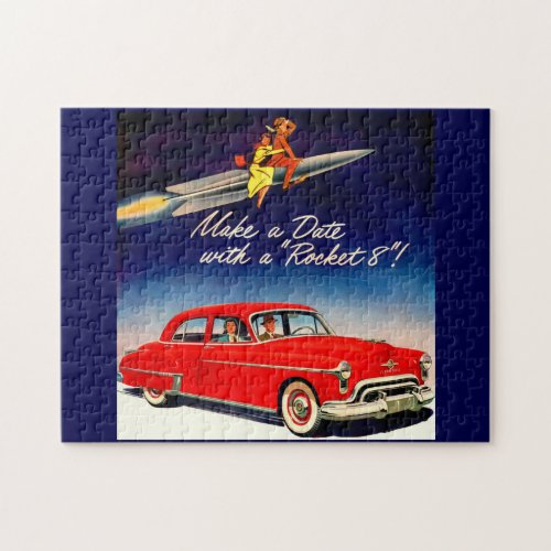 1950s Make a date with Rocket 8 Jigsaw Puzzle