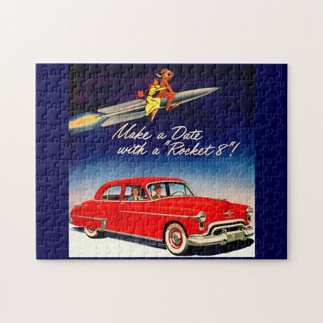 1950s Make a date with Rocket 8 Jigsaw Puzzle (Horizontal)