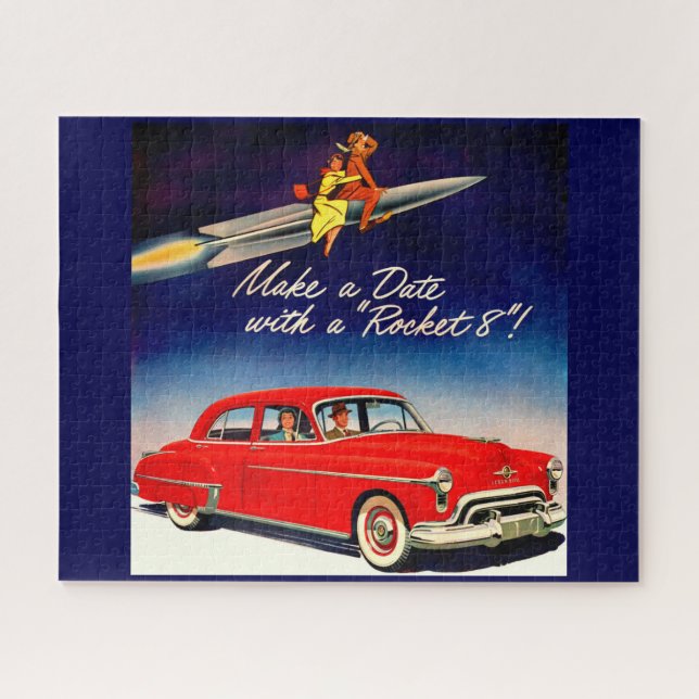 1950s Make a date with Rocket 8 Jigsaw Puzzle (Horizontal)