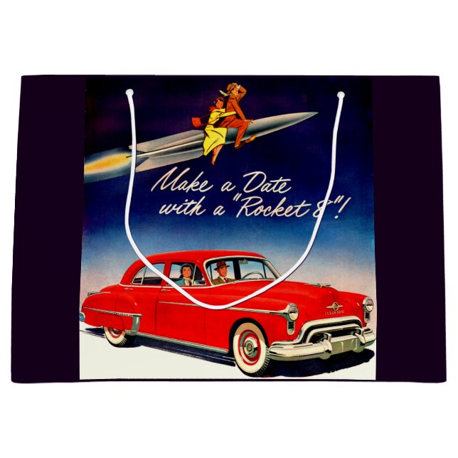 1950s Make a date with Rocket 8 Large Gift Bag (Front)