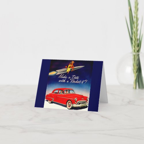 1950s Make a date with Rocket 8 Note Card