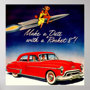 1950s Make a date with Rocket 8 Poster