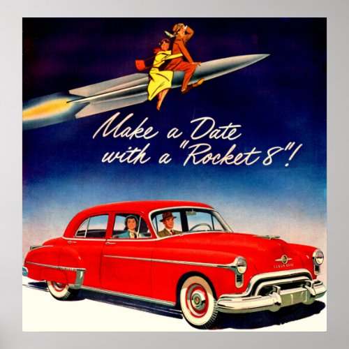 1950s Make a date with Rocket 8 Poster