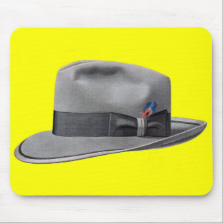 1950s mens fedora hat print mouse pad