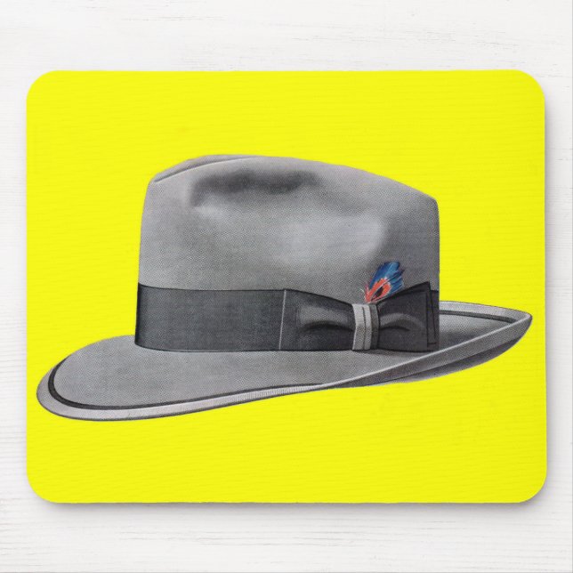 1950s mens fedora hat print mouse pad (Front)