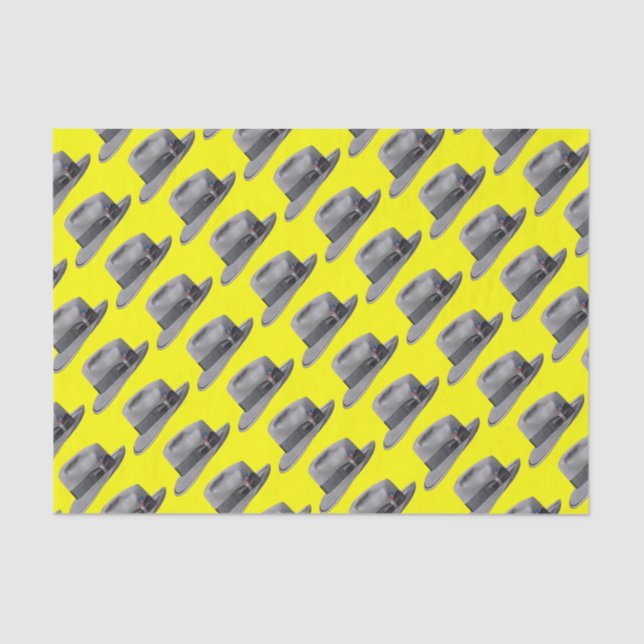 1950s mens fedora hat print tissue paper (Front)